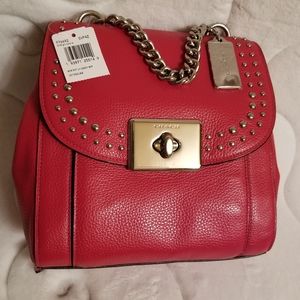 NEW Coach Cassidy Rivets Pebbles Leather Backpack